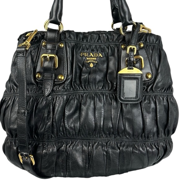PRADA LEATHER TOTE BAG UNBRANDED STRAP - Picture 1 of 15